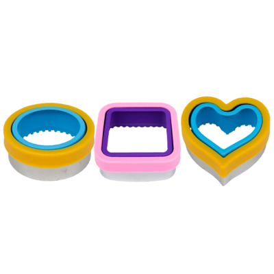 Set 6 forme prajituri pentru decor – cerc, inimioara, patrat